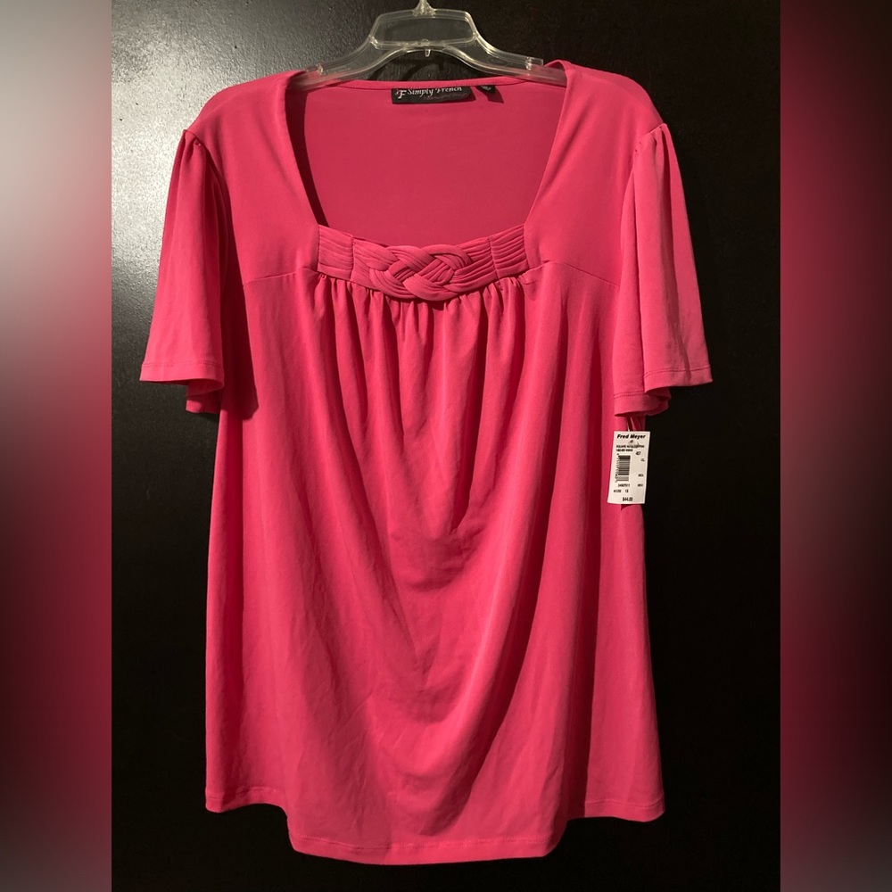 NWT Simply French pink blouse
